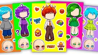 💖Paper DIY💖 Inside Out X Gacha Sticker Book #anger #fear #emotions #paperdiy #gachalife #asmr #doll