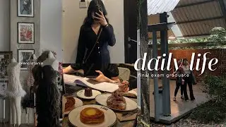 vlog | final exam graduate fashion school👩🏻&zwj;🎓| yoga @sullawellnessclub