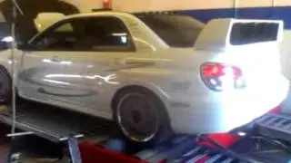2005 STI ON DYNO AT REVOLUTIONS PERFORMANCE.
