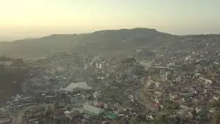 Wokha Town Aerial View 360 Rotation - At Sunset
