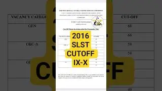 SLST 2016 Category wise Cutoff List | New WBSSC SLST | WB Teacher recruitment | SLST 2016 #shorts
