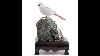 Artistone hi (fluorite + camouflage) stone, hand-carved gem art sculpture, aura healing stone statue