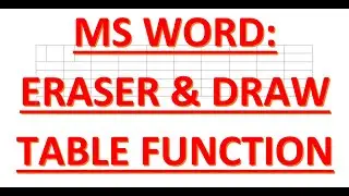 MS Word - Eraser & Draw Table option | Eraser & Draw Table function in MS Word in Hindi | Word Tip