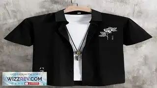Manfinity Hypemode Men Japanese Letter Floral Print Shirt Without Tee Short Sleeve