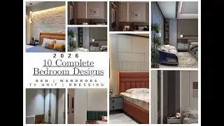 Top 10 Complete Bedroom Designs | Trendy Beds, Wardrobe, TV Unit, Dressing Table #home #viral