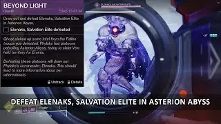 Destiny 2 Defeat Elenaks, Salvation Elite in Asterion Abyss - Beyond Light Campaign