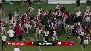 Georgia vs. Alabama gets HEATED, teams separated before halftime 👀 | ESPN College Football