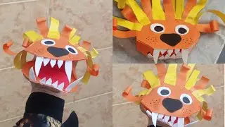 lion puppet from paper #lionpuppet #paperpuppets #lioncraft #papercrafts #paperlion #whynotmerijan