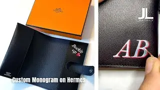 Custom Hand-painted Monogram on Hermes Leather Passport Cover w/ Message & Emoji Heart #art #artist