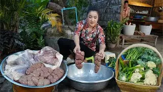 Harvest free and fresh vegetable for cooking | Beef organs recipes | Countryside Life TV