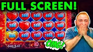 FULL SCREEN HEARTS OMG MASSIVE JACKPOT UNBELIEVABLE HIT!!!