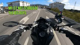 MT-07 Chasing MT-10SP & S1000XR on TWISTY ROAD | Akrapovic [GoPro] 4K