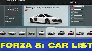 Forza 5 | FULL CAR LIST