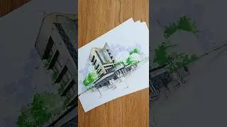 Perspective Drawing| Exterior building Sketches #architecturedrawing #architecture #sketch #drawing