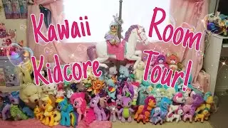 Pastel Rainbow Kawaii Kidcore Basement Bedroom Tour 🌈 Ponies, Plushies, & more!