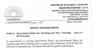 KVS Revised recruitment rules for PRINCIPAL