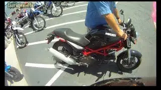 Laurie Jennifer Test Rides Ducati Monster