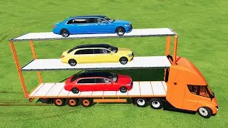 LOAD AND TRANSPORT MAYBACH S650 PULLMAN CARS TRANSPORTING WITH TESLA TRUCK - Farming Simulator 22