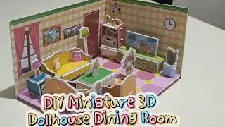 How to assemble DIY 3D Dollhouse Miniature Dining Room