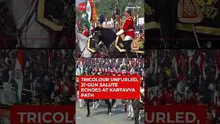 National Flag Unfurled At Kartavya Path With 21-Gun Salute On 77th Republic Day