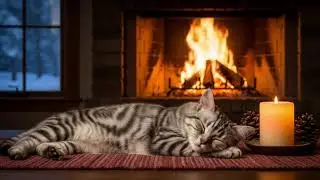 Cat Anxiety Relief Music 432Hz 😻 Cozy Fire Sounds For Emotional Healing, Calm, And Sleep