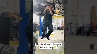 Drain plug said &ldquo;no&rdquo;😬 #shorts #fyp #mechanic #oil #oilchange #mechaniclife #drain #carrepair #humor
