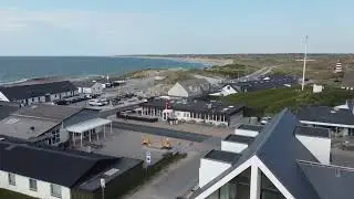 Flying over the dunes in Thisted, Denmark
