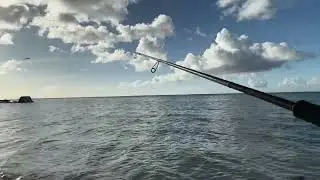 High tide/ afternoon session casting for emperor fish using red, orange head lure!
