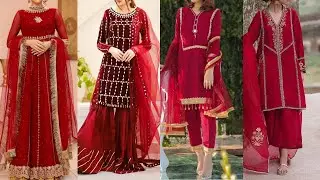 Red Colour Dress Design Red Color Combination Suits Design Latest Red Punjabi Suit Design 2021