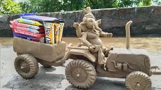 Mini Tractor Making with clay driver Ganesh ji 🚜🙏 || Ganesh || mini tractor 🚜