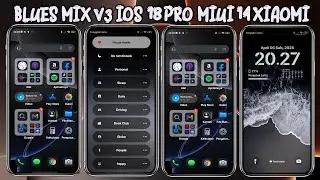 Tema iPhone Paling Dicari Blues Mix v3 iOS 18 Dynamic Island Paling Viral Aestethic MIUI & HyperOS