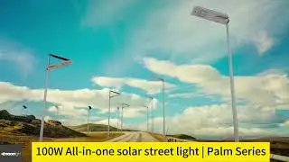 Palm Series| 100W Integrated Solar Street Light, 100W All-in-One Solar Street Light Project, Factory