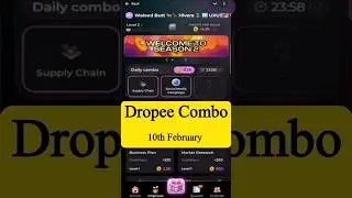 Dropee Season 2 Daily Combo 10 February | Dropee Daily Combo Today | Today Dropee Combo Card