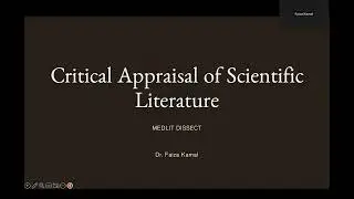 MedLit Dissect - Session 1: Introduction to Critical Analysis of Medical Literature