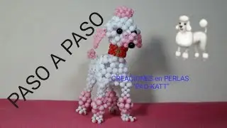 Caniche hecho con cuentas, modelo #2