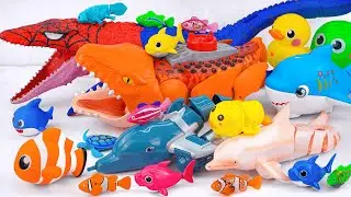 Toy asmr 🐟 Light Robo Fishing + Zuru Robo Mosasaurus Aquarium Playset ASMR |Satisfying with Unboxing