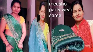 Meesho saree Haul 🥰 saree haul /meesho haul handwork saree /meesho party wear saree 👌