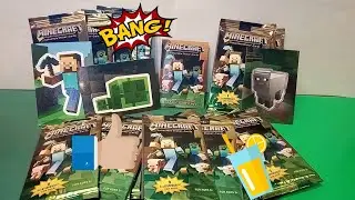 Распаковка наклеек Майнкрафт / Minecraft Collectible Sticker-Cards / Mojang