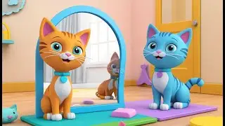 Little Cat Meowed at the Mirror 🐱🪞 | 3D Animated Nursery Rhyme for Kids