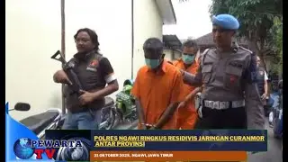 Polres Ngawi Ringkus Residivis Jaringan Curanmor Antar Provinsi
