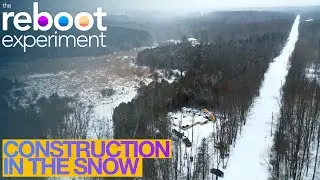 Beautiful winter drone footage as my custom Boreal home is built in the snow