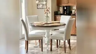 COLAMY Beige Dining Chairs: Elegant, Comfortable & Easy Assembly (Set of 4)