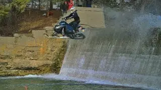 INSANE Snowmobile Dam Jump!!!