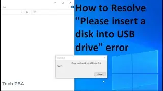 Please insert a disk into USB drive error Resolve in 4 minutes