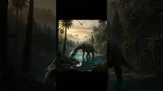 🌿 24 seconds of Giant Dinosaurs in Ancient Rain: Ultimate Healing & Anxiety Relief #relaxing #shorts