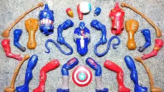 Merakit superhero, venom, Ironman, sairen head, captain Amerika, toys 
