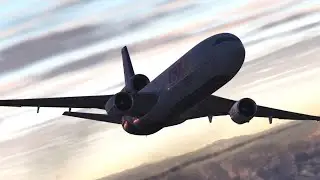 Поворот FedEx MD-11 и посадка в Хьюстоне