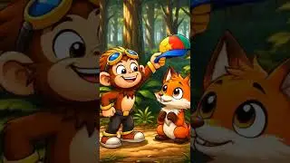 Monkey Returns Lost Hat #animalcartoon #cartoon #cartoonhub #animation #monkey  #cartoontv