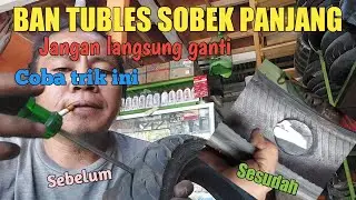 Cara tambal ban tubles yang sobek panjang #tambalban #banmotor #tubeless