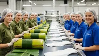 Inside Modern Banana Stem Factory & Sanitary Pad Production Process